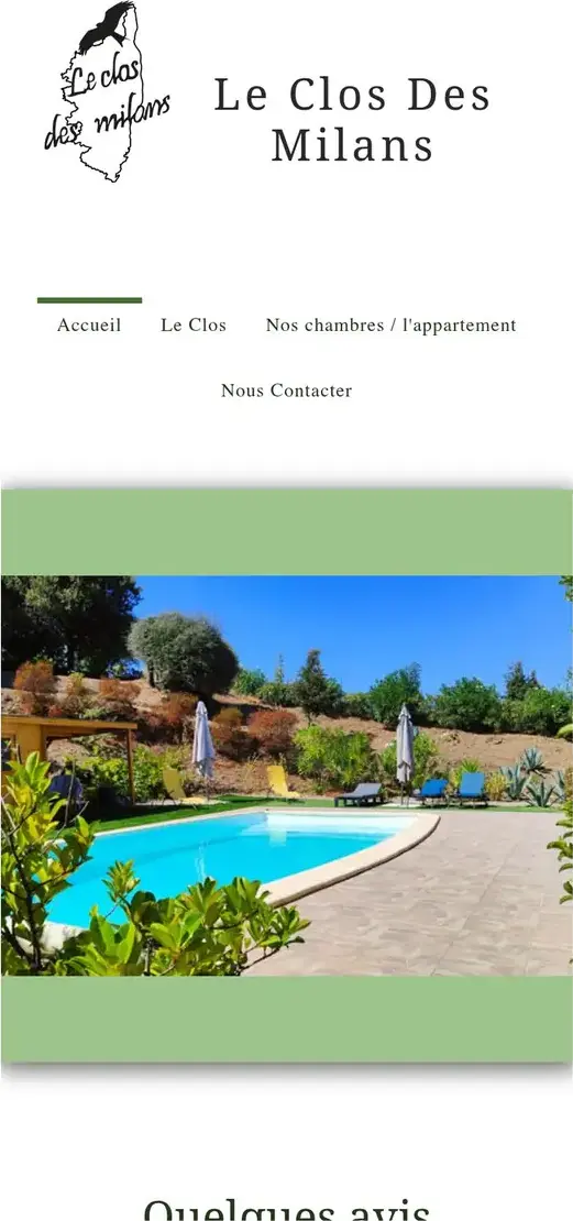 Le site Le Clos des Milans sur mobile