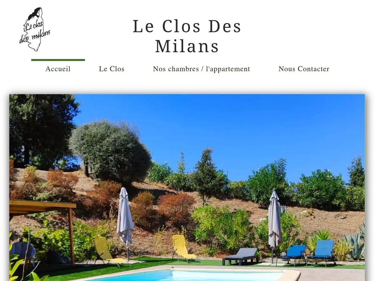 Le site Le Clos des Milans sur tablette