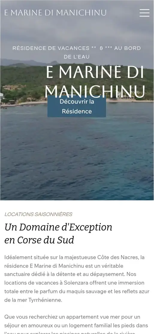 Le site Marine di Manichinu sur mobile