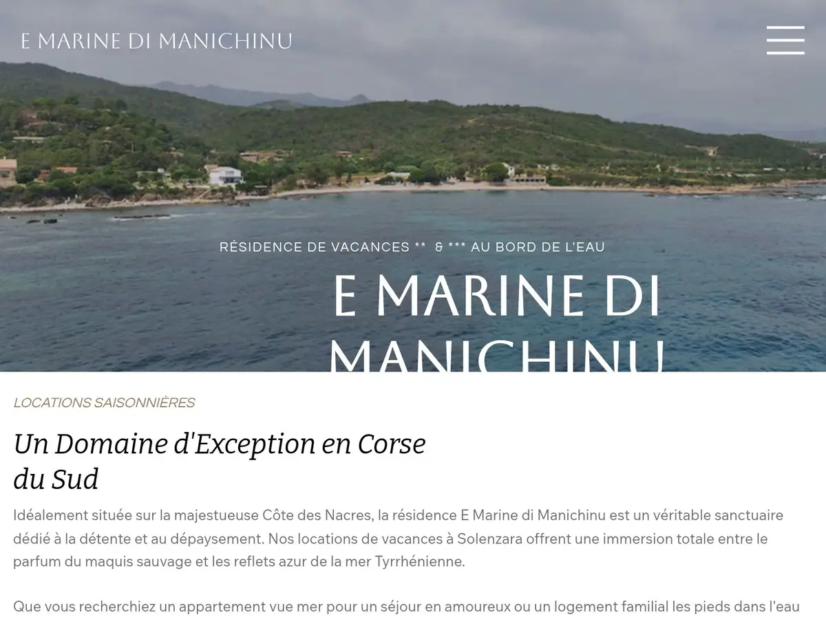 Le site Marine di Manichinu sur tablette